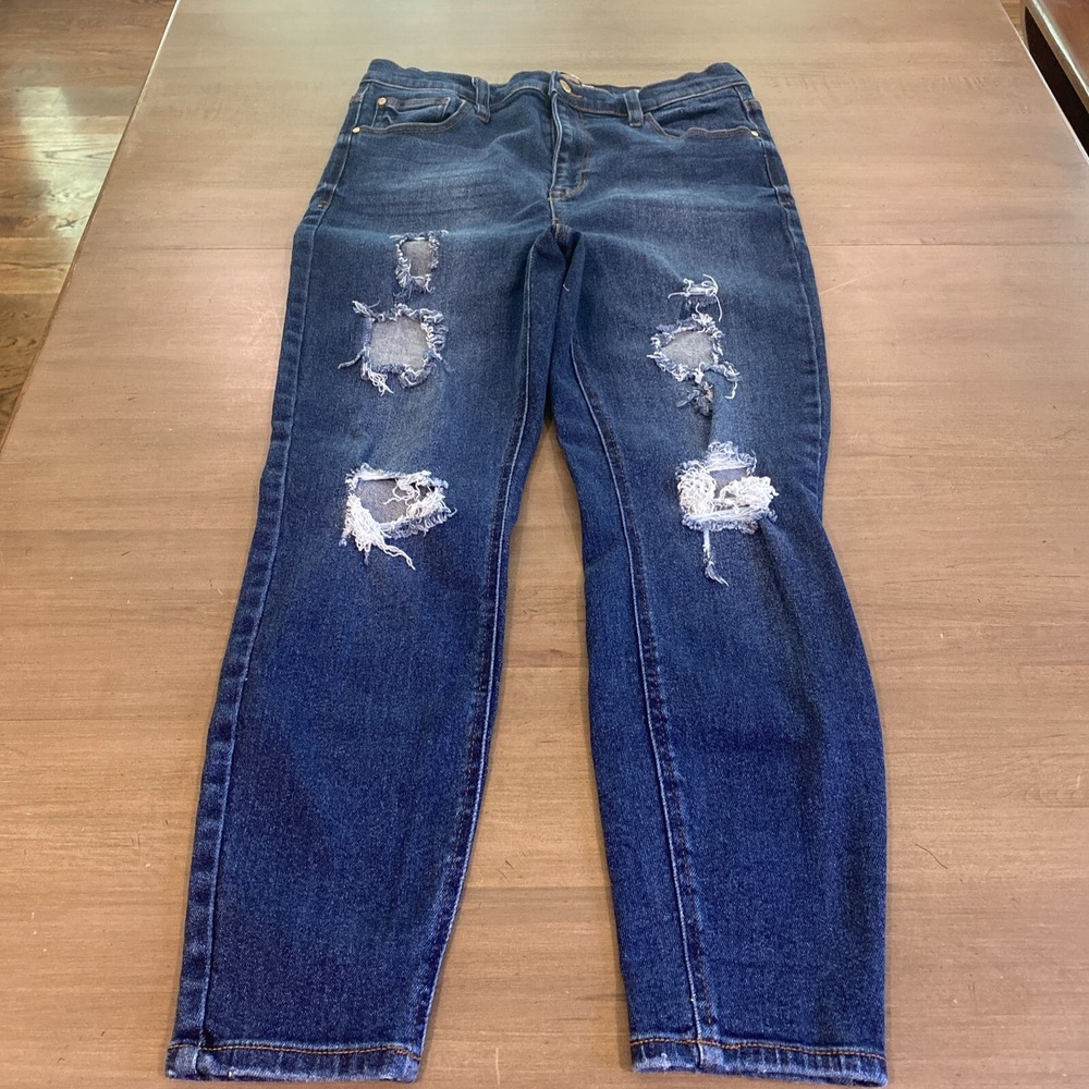 Celebrity Pink Women's Jeans Size 15 32 Distressed High Rise Ankle Skinny
